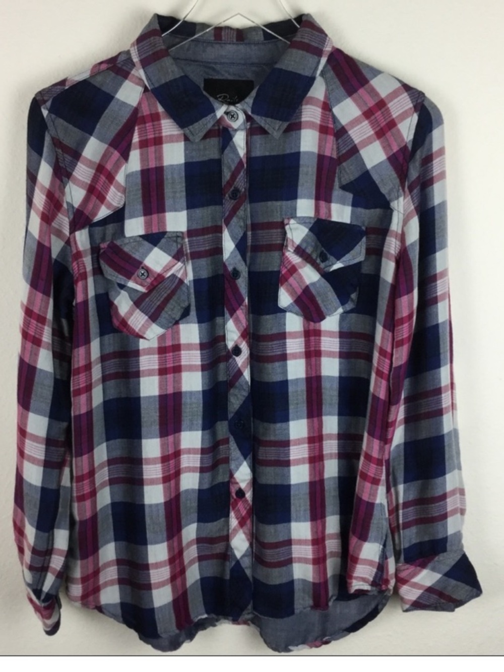 Rails - Kendra Button Down in Navy & Magenta
